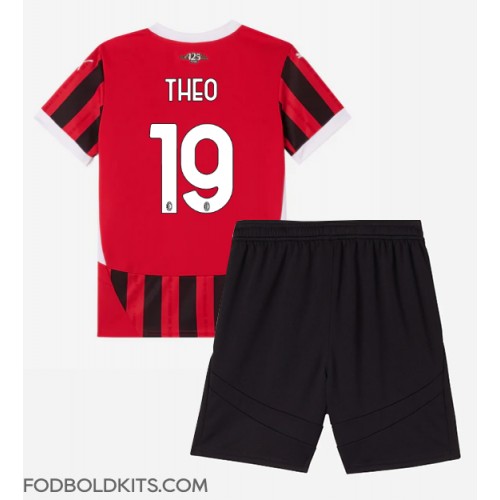 AC Milan Theo Hernandez #19 Hjemmebanesæt Børn 2024-25 Kortærmet (+ Korte bukser)